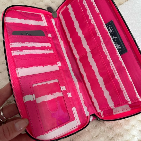 New with tags! Lug wallet / wristlet called the straddle in magenta stripe - Picture 2 of 7